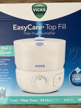 Vicks EasyCare+ Top Fill Humidifier — White